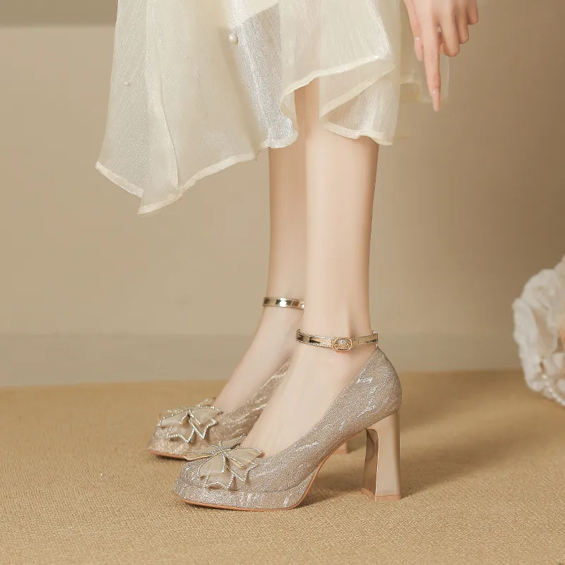 Lan Miao Chunky Heel High Heels Women's-3