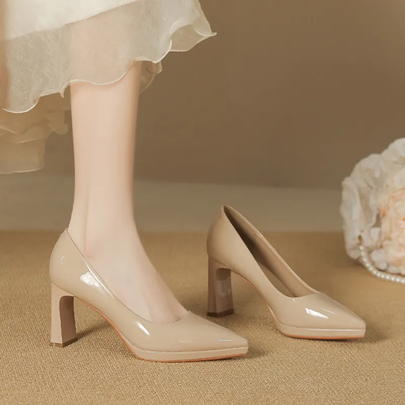 Lan Miao Chunky Heel High Heels Women's-17