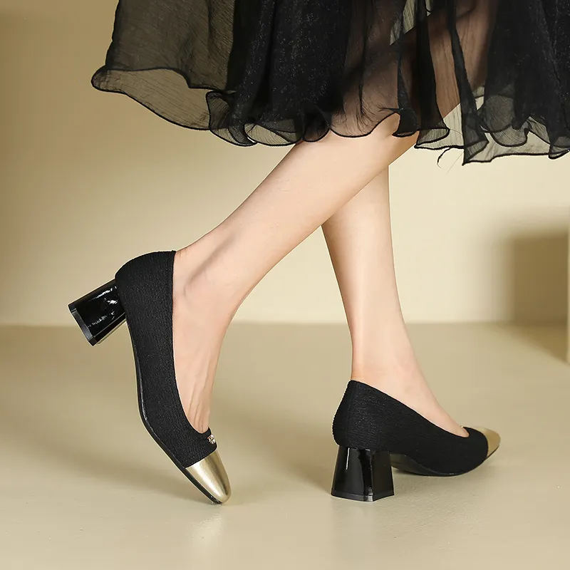 Lan Miao Chunky Heel High Heels 5CM Women's-10