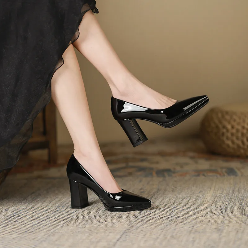 Lan Miao Chunky Heel High Heels Women's-3