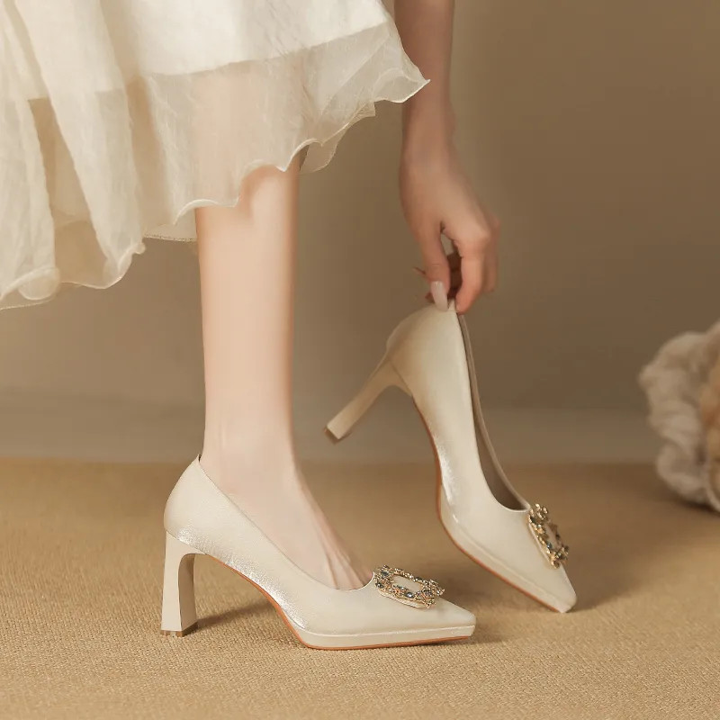 Lan Miao Chunky Heel High Heels Women's-11