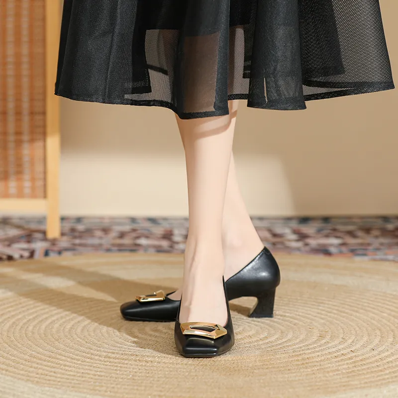 Lan Miao Chunky Heel High Heels 4CM Women's-15