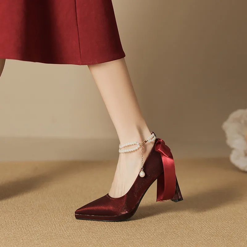 Lan Miao Chunky Heel High Heels Women's-9