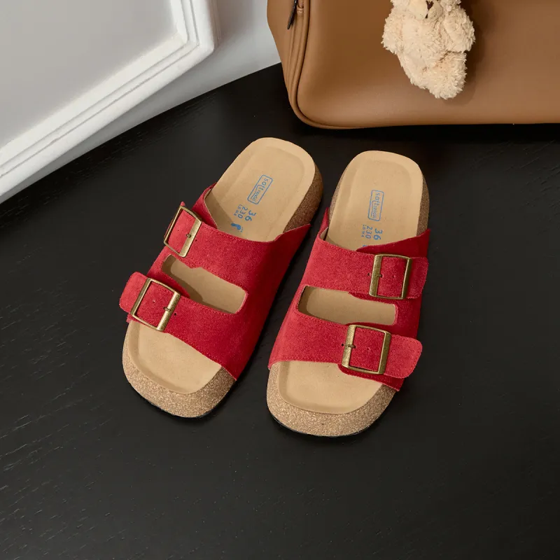 Lan Miao Slip Resistant Slide Slippers Women's Red-1