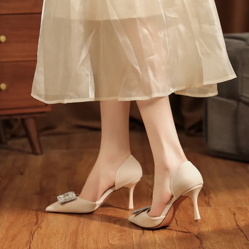 Lan Miao High Heels Women's Ecru-4