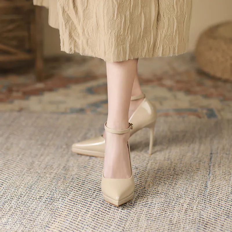 Lan Miao Slim Heel High Heels 10CM Women's-11