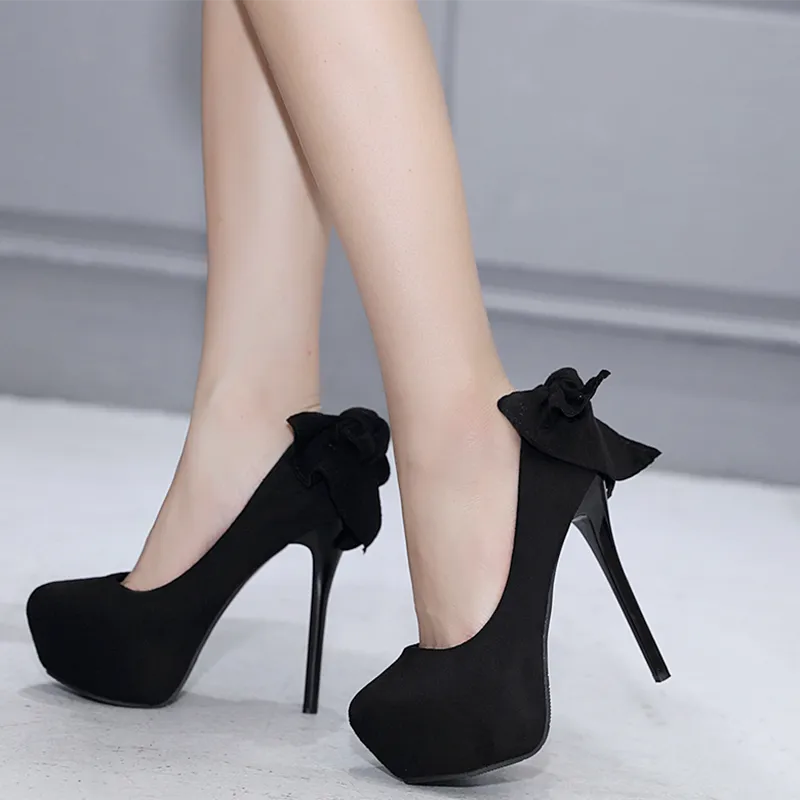 Lan Miao Slim Heel High Heels Women's Black-3