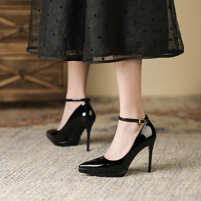 Lan Miao Slim Heel High Heels 10CM Women's-3