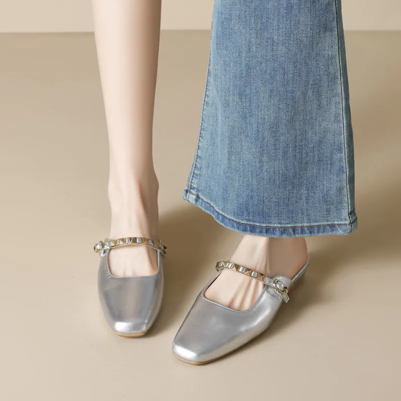 Lan Miao Rubber Sole Stud Slip Resistant Closed Toe Slippers Women's-5