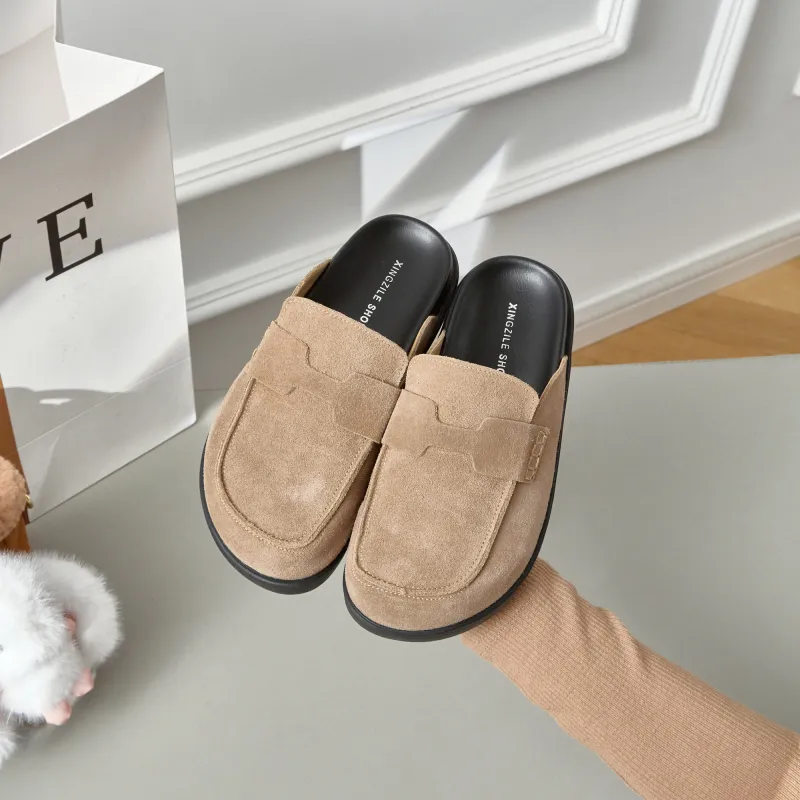 Lan Miao Slip Resistant Closed Toe Slippers Women's Camel-5