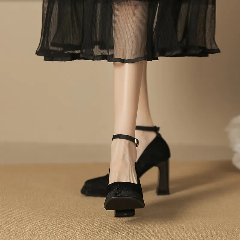 Lan Miao Chunky Heel High Heels Women's-2