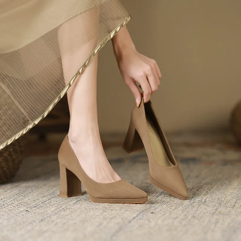Lan Miao Chunky Heel High Heels Women's-19