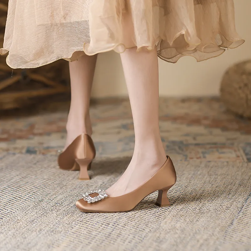 Lan Miao High Heels Women's Silver Gray/Dusty Pink/Black-9