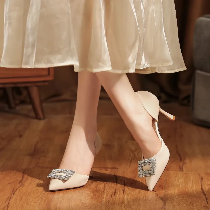 Lan Miao High Heels Women's Ecru-2