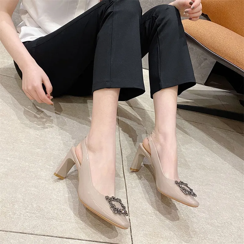 Lan Miao Chunky Heel High Heels Women's-8