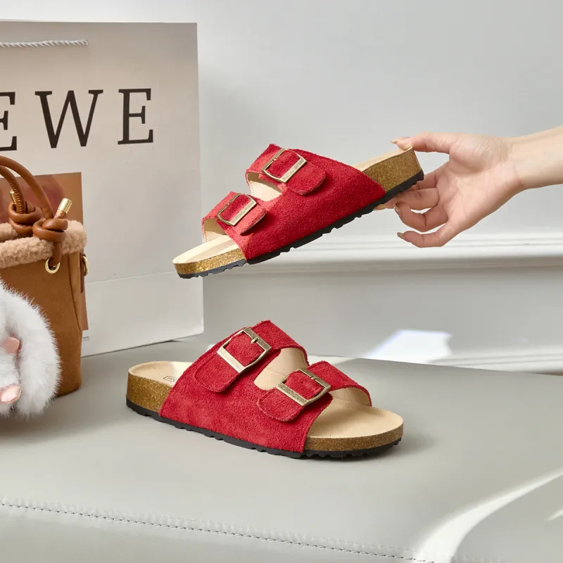 Lan Miao Slip Resistant Slide Slippers Women's Gemstone Red-6