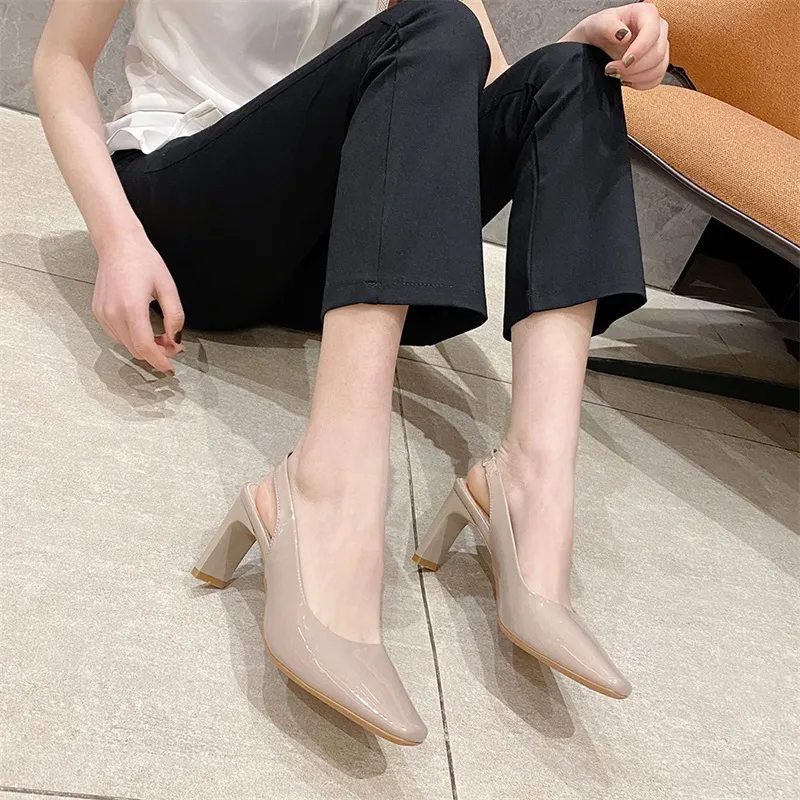 Lan Miao Chunky Heel High Heels Women's-10
