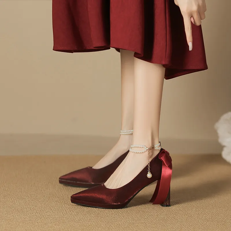 Lan Miao Chunky Heel High Heels Women's-10