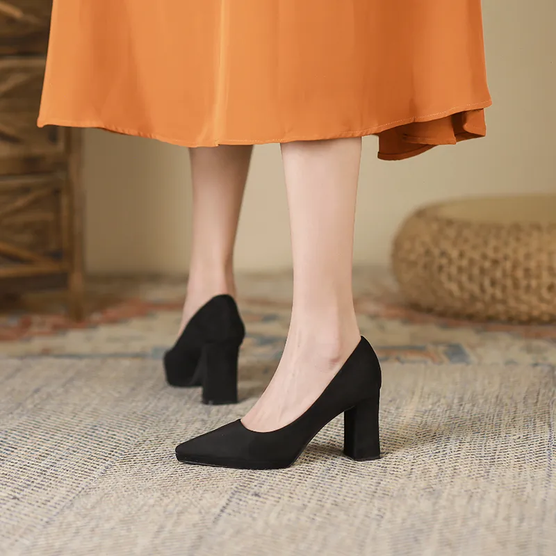 Lan Miao Chunky Heel High Heels Women's-9