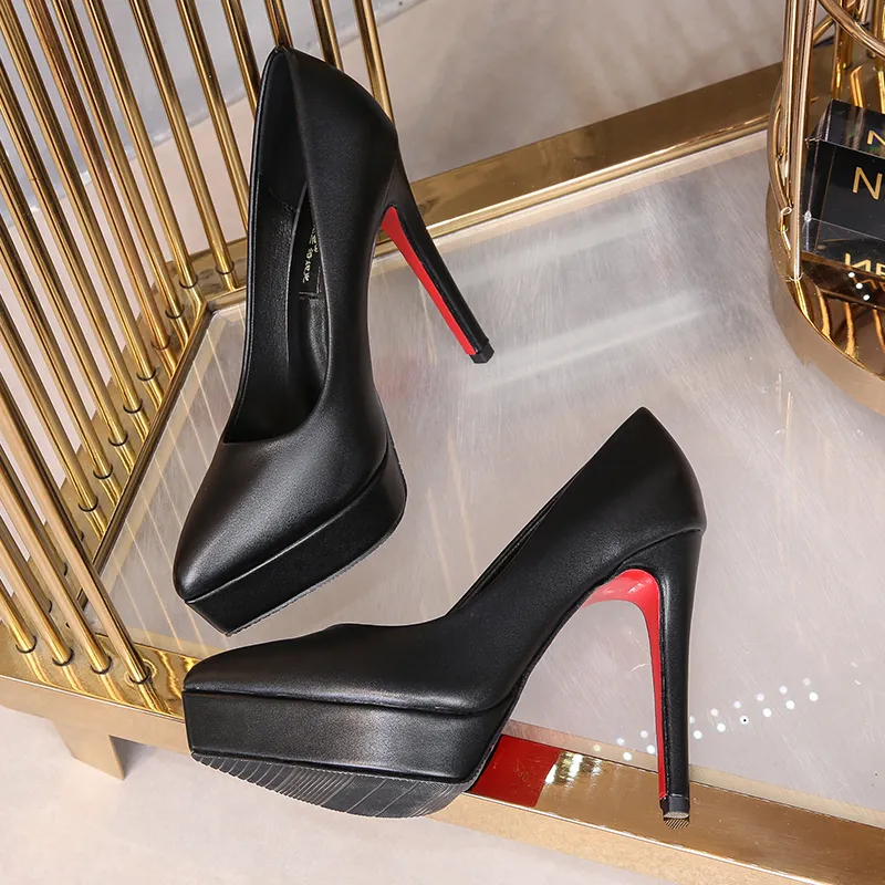 Lan Miao Slim Heel High Heels 12CM Women's Black-5