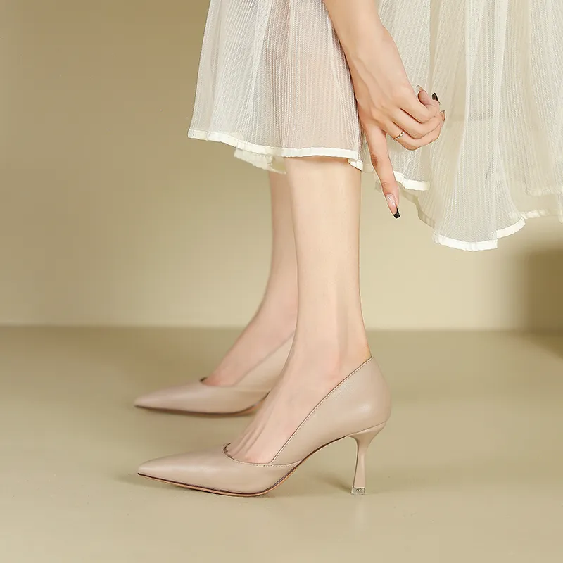 Lan Miao High Heels Women's Ecru/Black/Nude-15