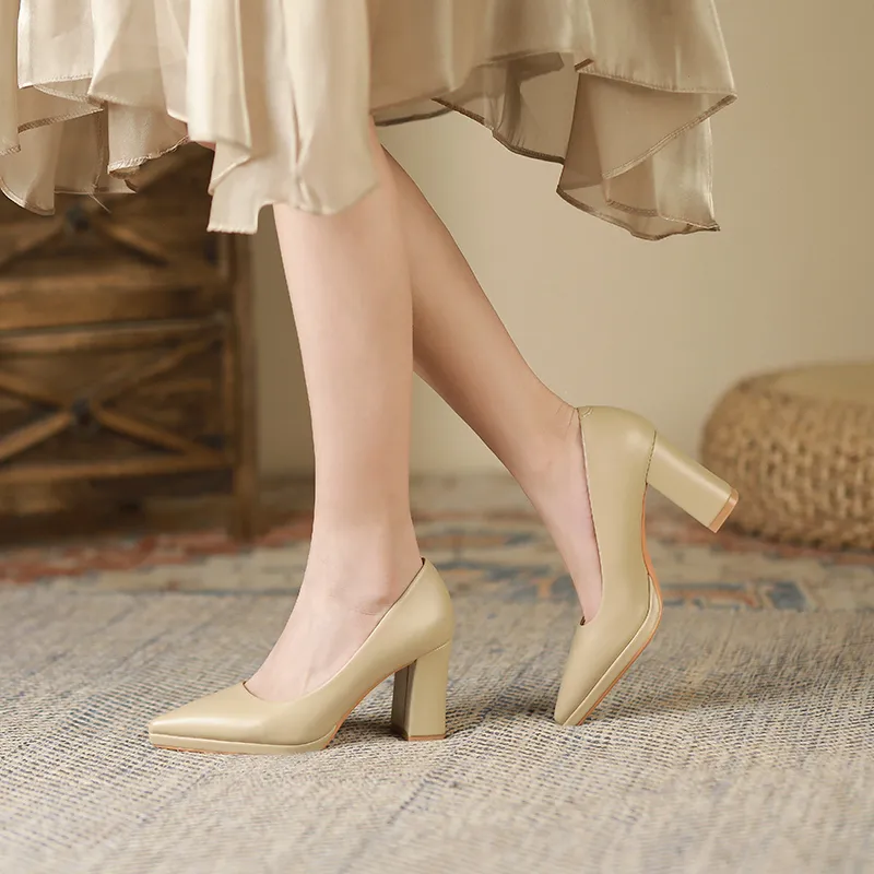 Lan Miao Chunky Heel High Heels Women's-10