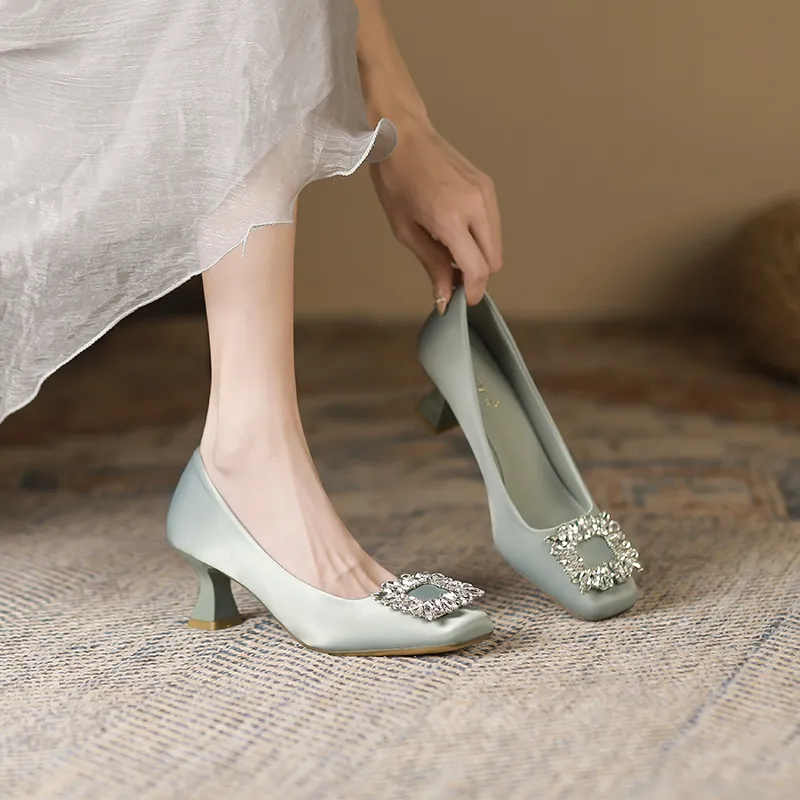 Lan Miao High Heels Women's Silver Gray/Dusty Pink/Black-5