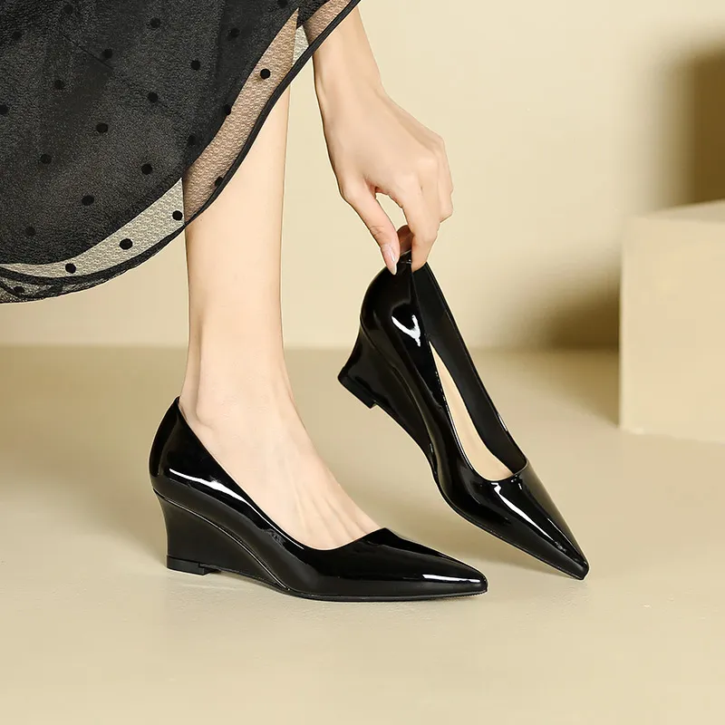 Lan Miao Wedge Heel High Heels Women's-12