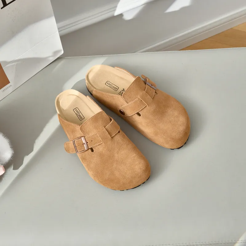 Lan Miao Rubber Sole Slip Resistant Closed Toe Slippers Women's Light Chestnut-3