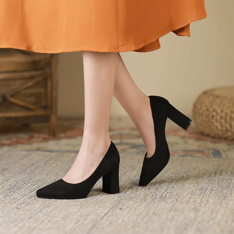 Lan Miao Chunky Heel High Heels Women's-10