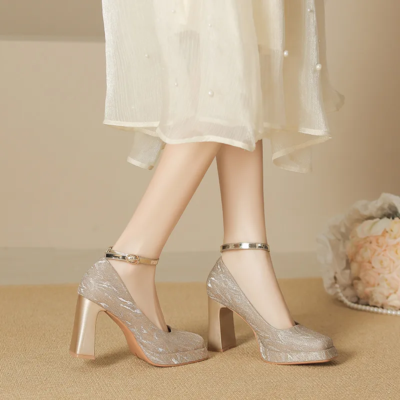Lan Miao Chunky Heel High Heels Women's-8