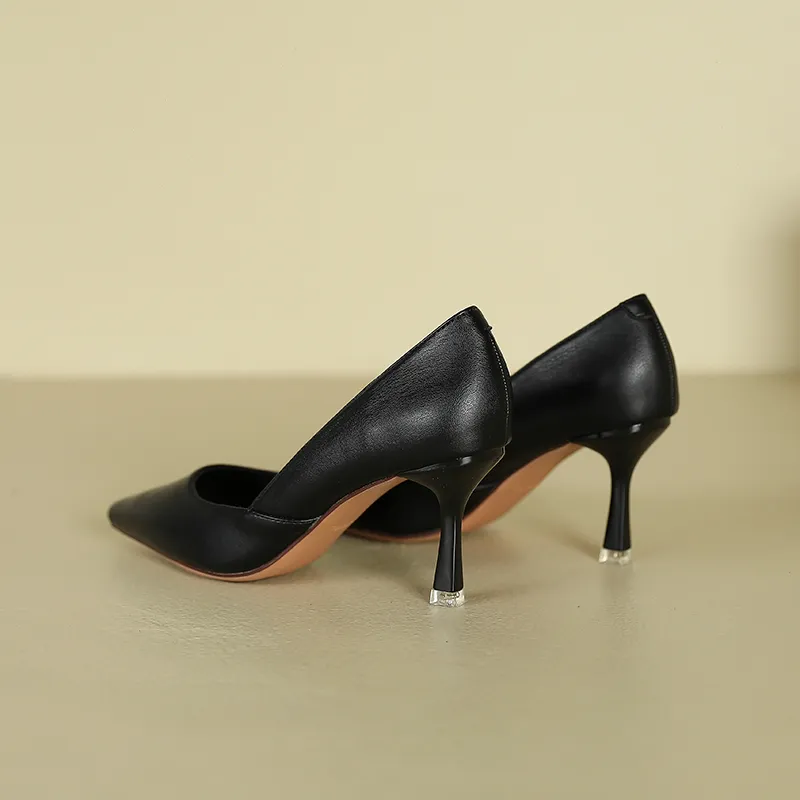 Lan Miao High Heels Women's Ecru/Black/Nude-13