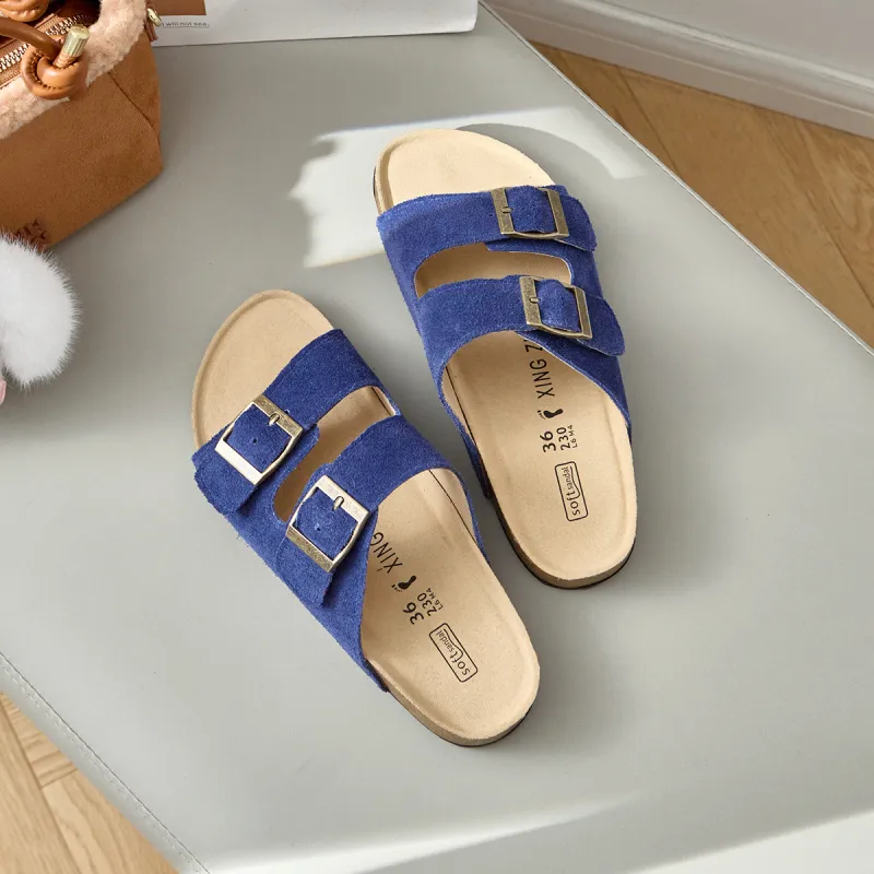 Lan Miao Slip Resistant Slide Slippers Women's Royal Blue-4