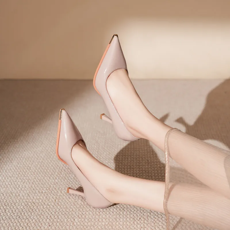 Lan Miao Slim Heel High Heels Women's Nude-2