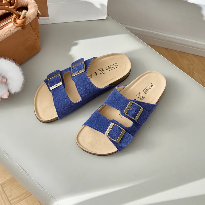 Lan Miao Slip Resistant Slide Slippers Women's Royal Blue-1