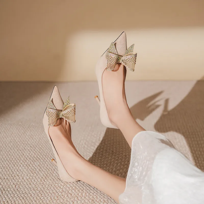 Lan Miao Slim Heel High Heels Women's Nude-3