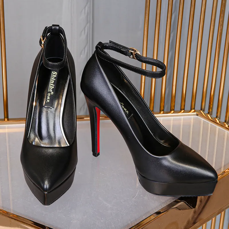 Lan Miao Slim Heel High Heels 12CM Women's Black-6