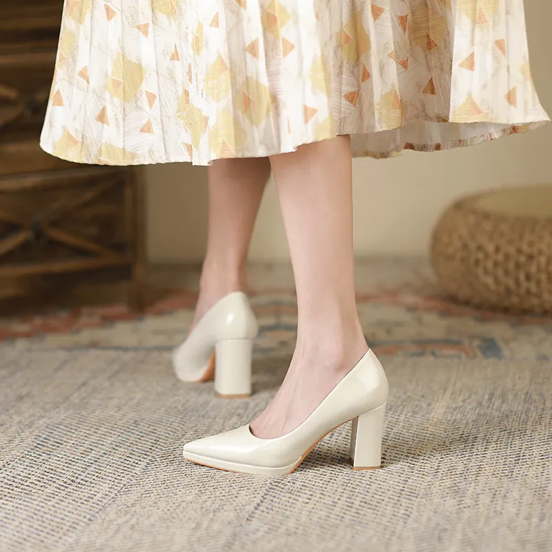 Lan Miao Chunky Heel High Heels Women's-11