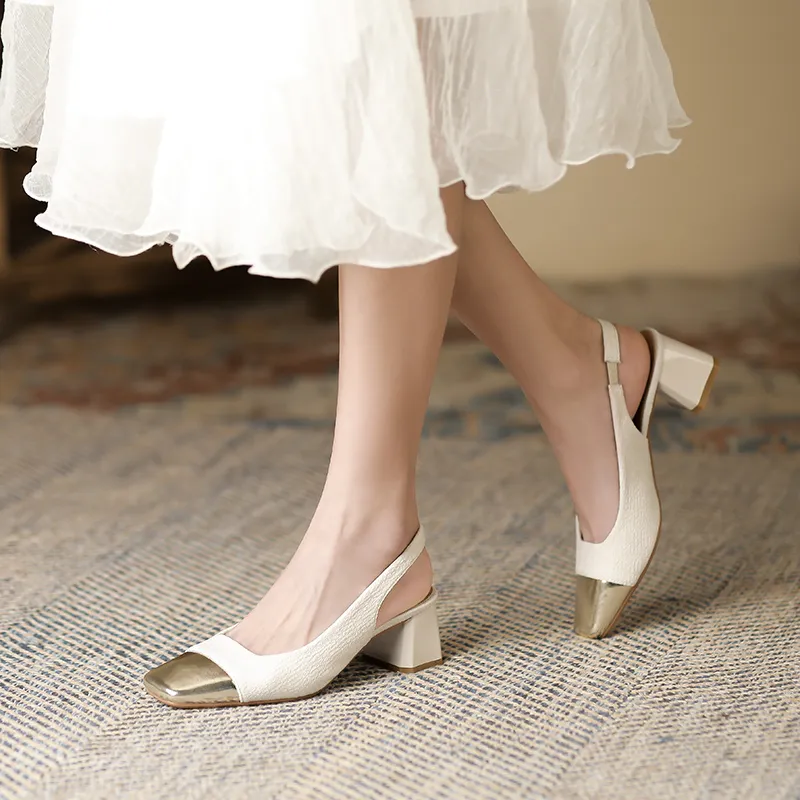 Lan Miao Chunky Heel High Heels 5CM Women's-1