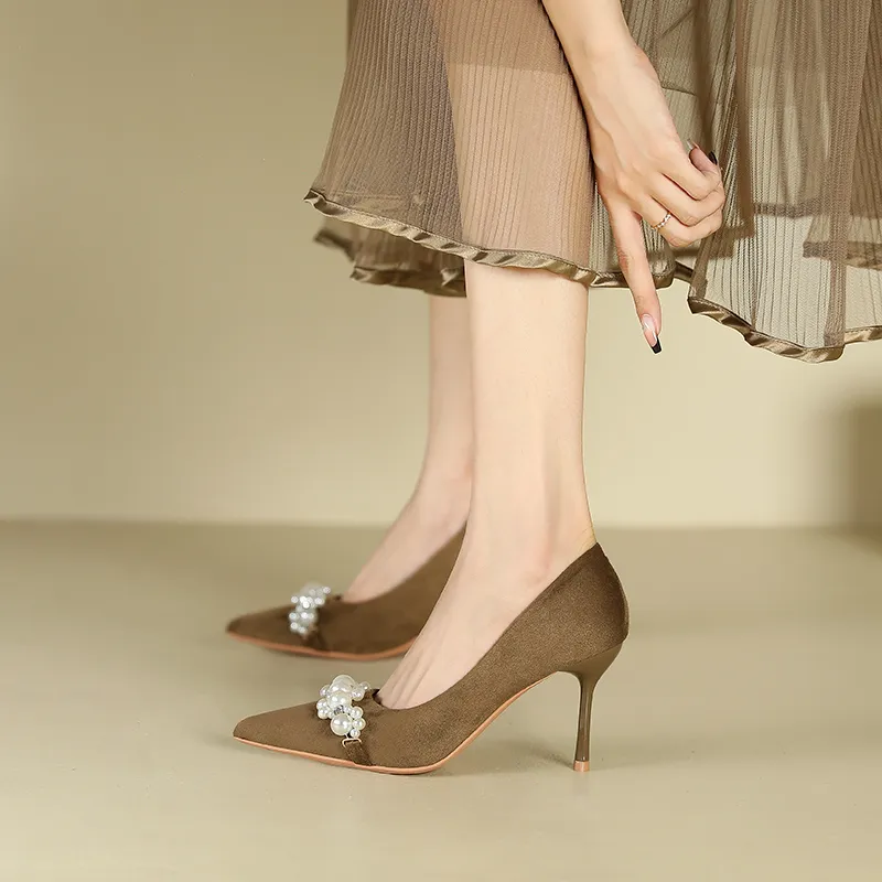 Lan Miao High Heels Women's Green Brown/Black-2