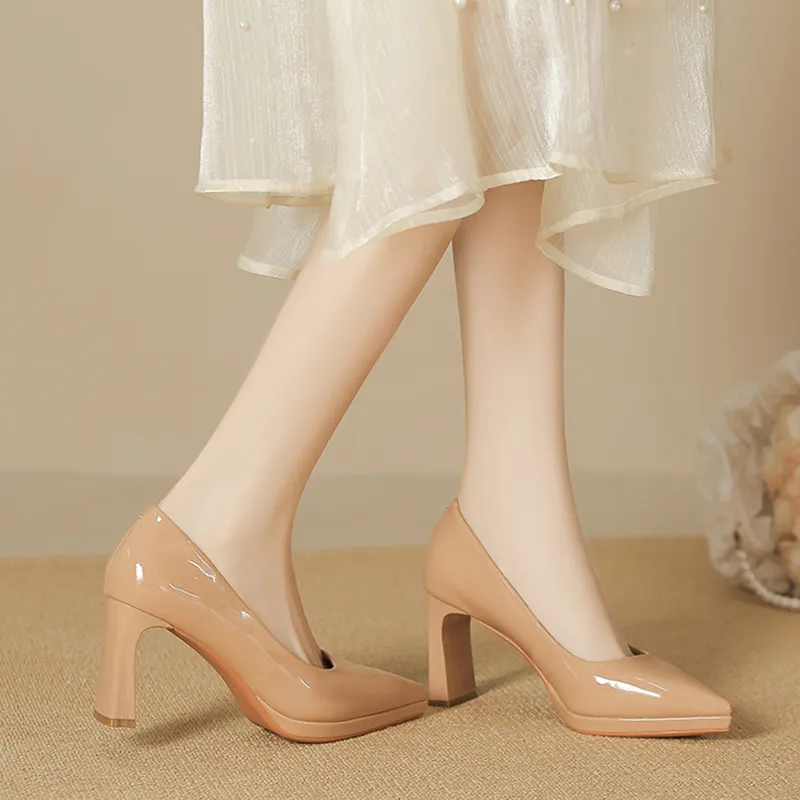 Lan Miao Chunky Heel High Heels Women's-8
