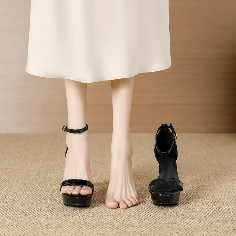 Lan Miao One Strap Sandals Women's Black-5