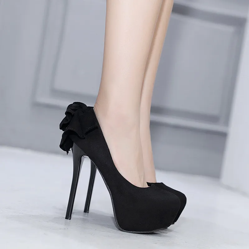Lan Miao Slim Heel High Heels Women's Black-2