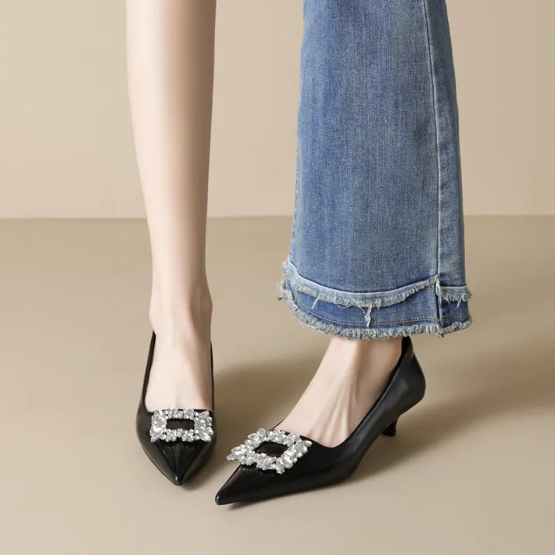 Lan Miao Casual Single Shoes 3.5CM Women's Black-2