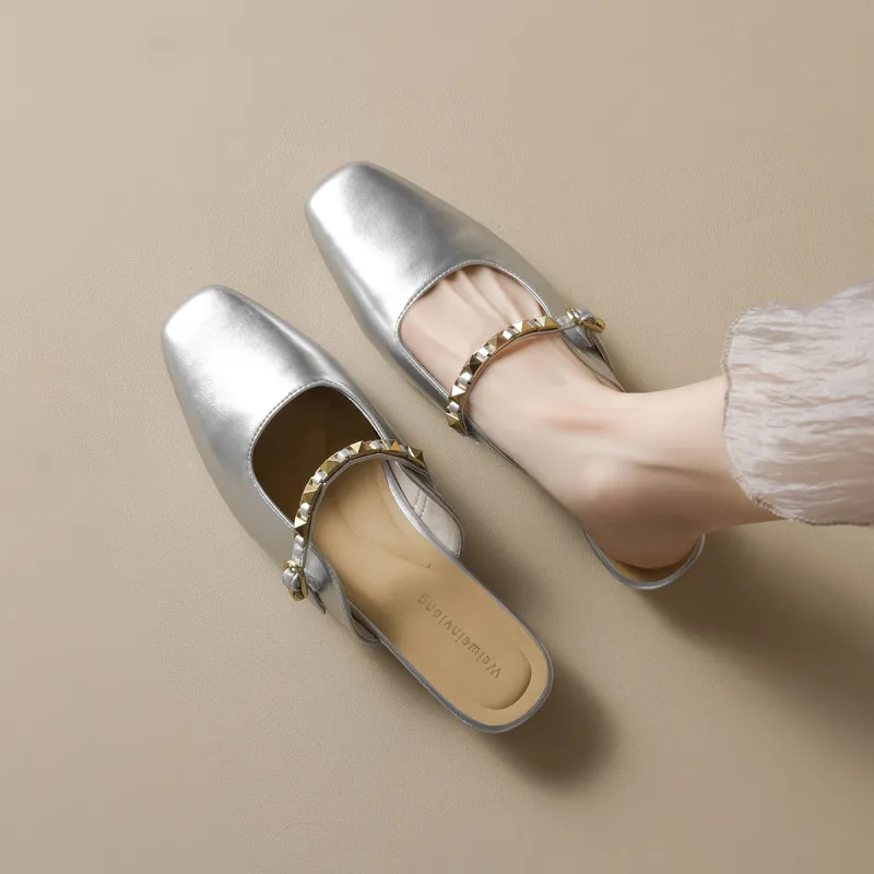Lan Miao Rubber Sole Stud Slip Resistant Closed Toe Slippers Women's-4
