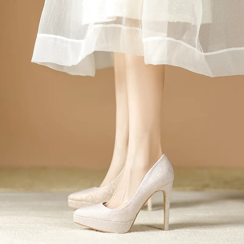 Lan Miao Slim Heel High Heels 12CM Women's Gold-2