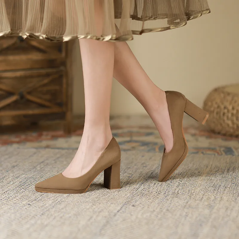 Lan Miao Chunky Heel High Heels Women's-17