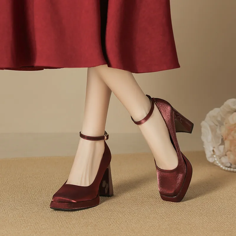 Lan Miao Chunky Heel High Heels Women's-3