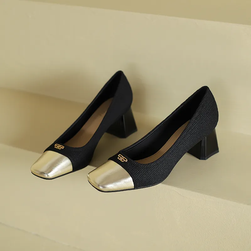 Lan Miao Chunky Heel High Heels 5CM Women's-13