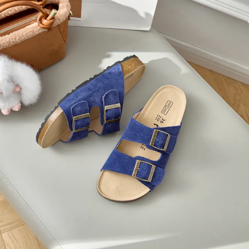 Lan Miao Slip Resistant Slide Slippers Women's Royal Blue-2